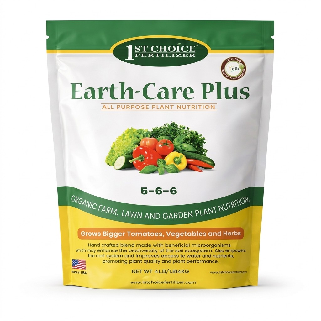 Earth-Care Plus 5-6-6 organic fertilizer retail bag