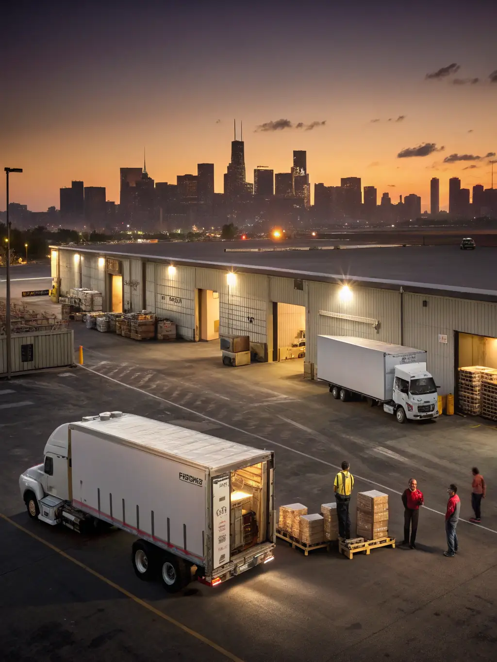 An image illustrating the 4PL Orchestration Layer of ChannelX Foundry, emphasizing the coordination of multiple logistics providers, transportation modes, and warehousing solutions for seamless supply chain execution.